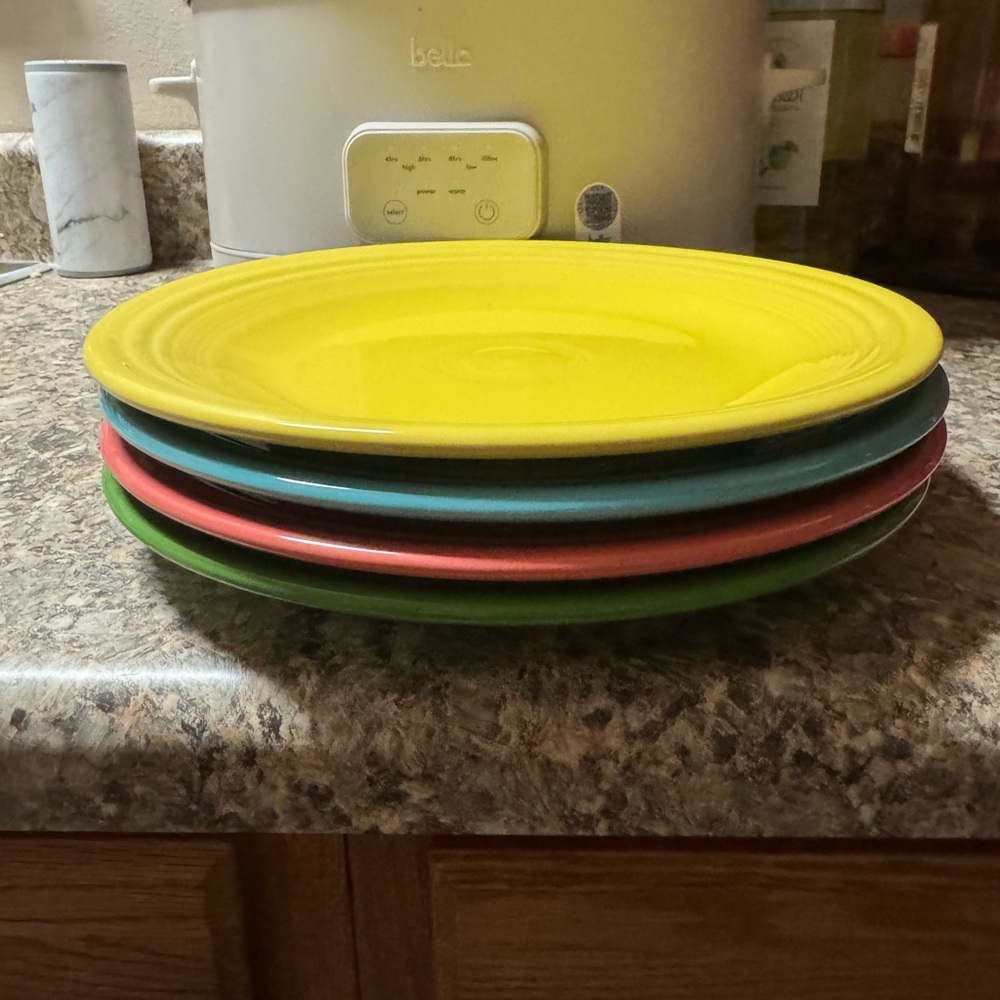 Fiesta 10 1/2 inch dinner plates.